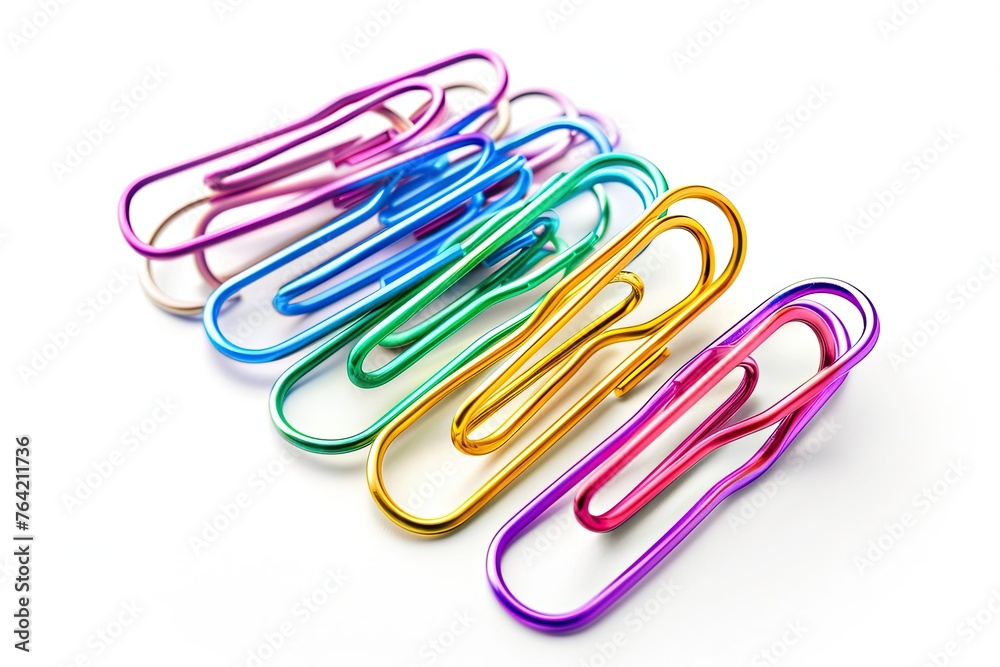 Paper clips colorful isolated on white background Paper clips colorful isolated on white background