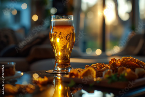 Craft Beer and Appetizers at Sunset. photo