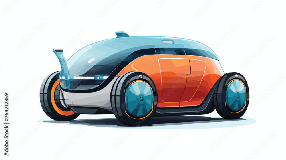 A futuristic vehicle powered by hydrogen fuel cells
