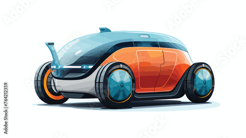 A futuristic vehicle powered by hydrogen fuel cells