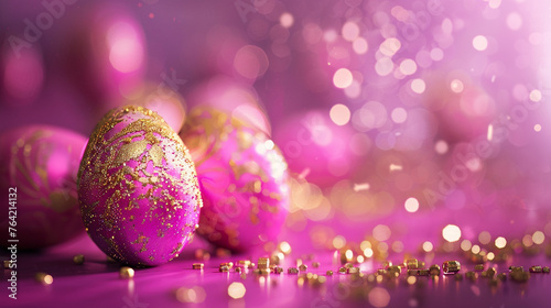 pink golden easter eggs