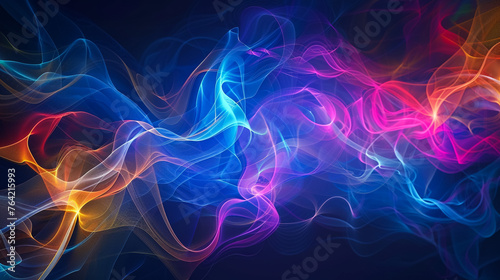 Colorful light burst and laser pointer for a modern abstract background with fast colors in the style of dark sky blue with copy space.
