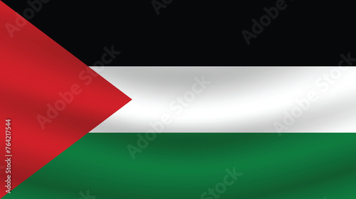 Free Download Flat Illustration of the Palestine national flag. Palestine flag design. Palestine wave flag.
 - GFXLoad
