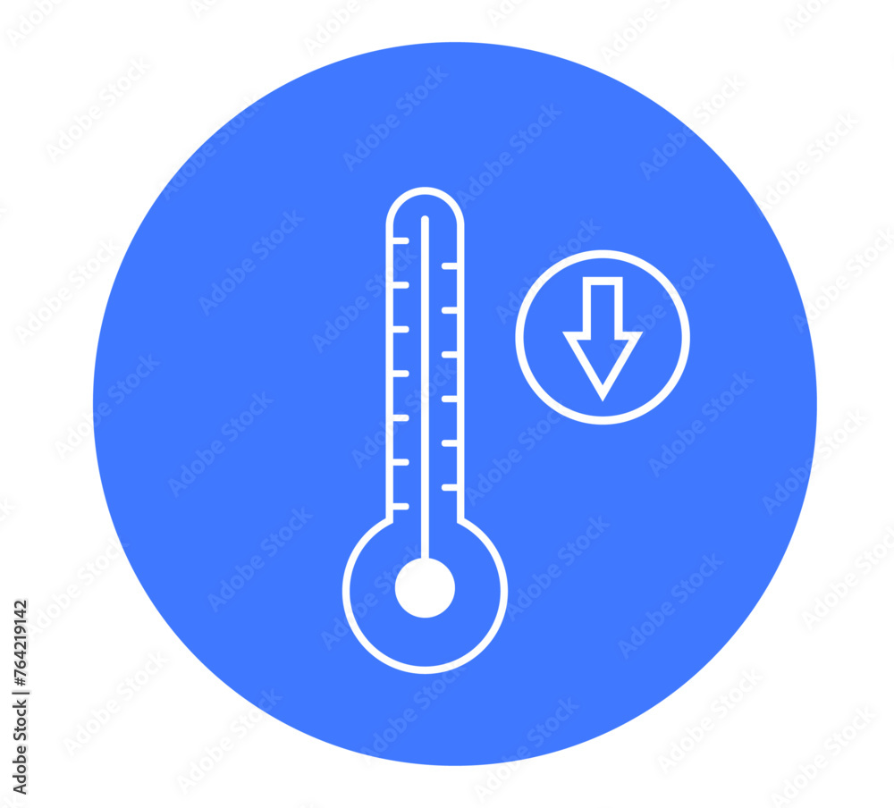 Temperature flat vector icon isolated on blue background vector illustration Temperature flat vector icon isolated on blue background vector illustration