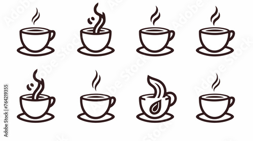 Coffee cup line icon. Hot drink coffee beans cocoa
