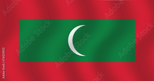 Free Download Flat Illustration of the Maldives national flag. Maldives flag design. Maldives wave flag.
 - GFXLoad