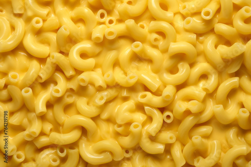 Macaroni and cheese texture top view 