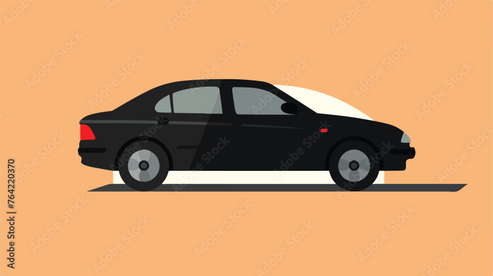 Flat long shadow Car icon vector illustration  