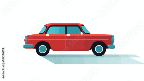 Flat long shadow Car icon vector illustration 