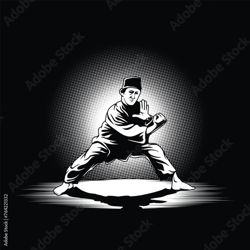 Pencak silat illustration vector