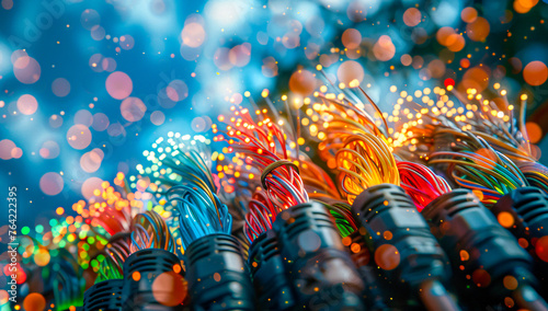 Obraz na płótnie Festive light decoration, abstract bokeh background for celebration and holiday season w salonie