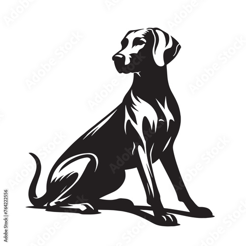 Stylish Weimaraner Art,  Black and White Weimaraner Art, Retro Weimaraner Silhouette