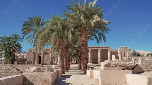 Temple of Seti I, Egypt.  It is located in the Theban Necropolis in Upper Egypt, across the River Nile from the modern city of Luxor (Thebes). The edifice is situated near the town of Qurna. photo