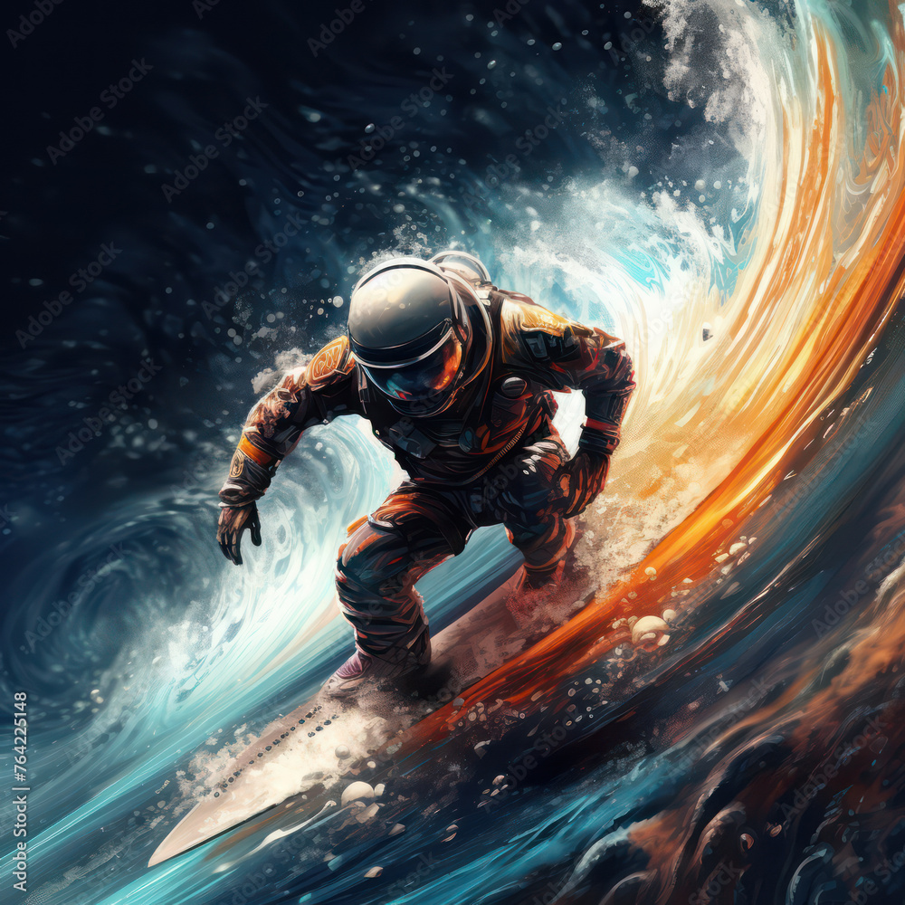 astronaut space surfing astronaut space surfing