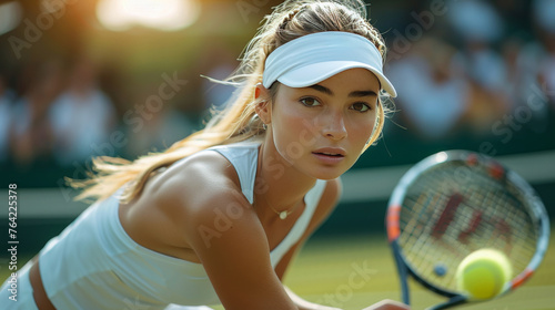Female Tennis Player in Action © olegganko