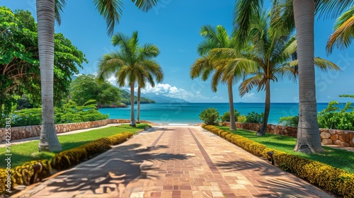 Palm Trees and Ocean Painting
