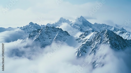 Majestic Snow-Covered Mountain Range © Andreas