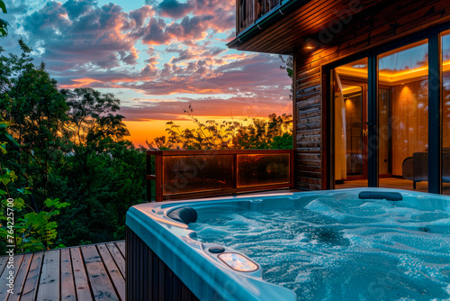 image of a jacuzzi on the terrace of a modern house
