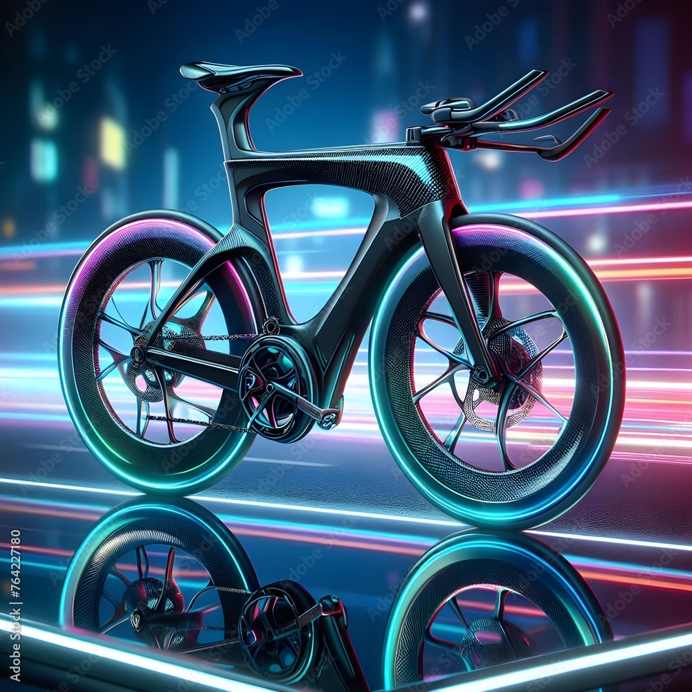 Fototapeta premium 3D Model of Bicycle, Ai Generated