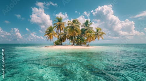 Small Island in Vast Ocean