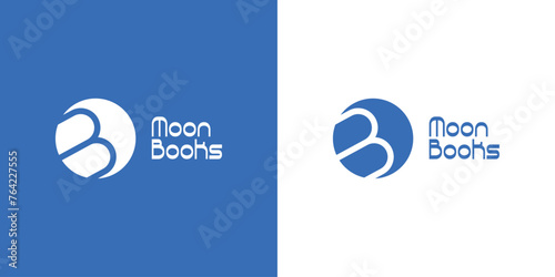 Moon Books vector logo design with B and moon symbol.