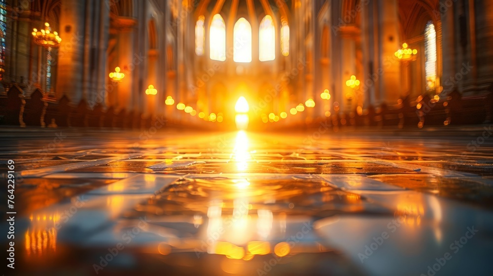 Sunlight Streaming Through Cathedral Windows