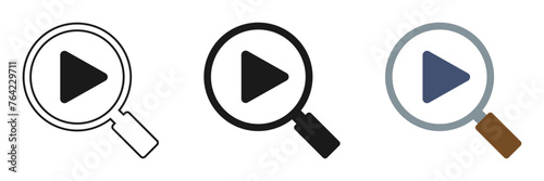 Search icon, magnifying glass icon set, illustration