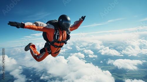 Professional Skydiver Performing Aerial Maneuvers