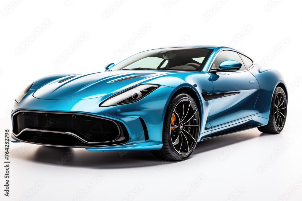 Blue car isolated on white background Generative AI Blue car isolated on white background Generative AI
