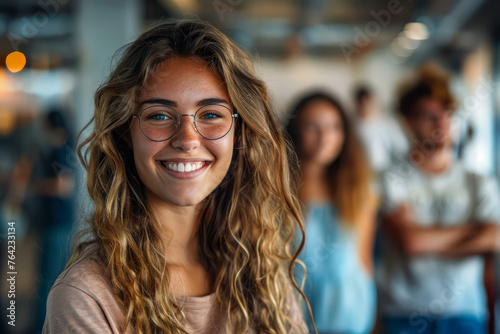 Portrait of smiling american woman