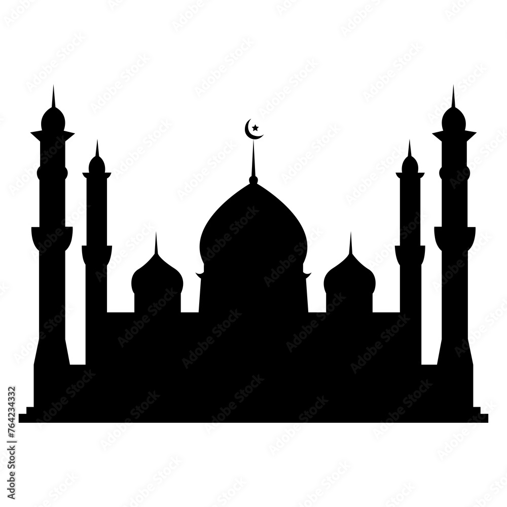 Mosque silhouette transparent background