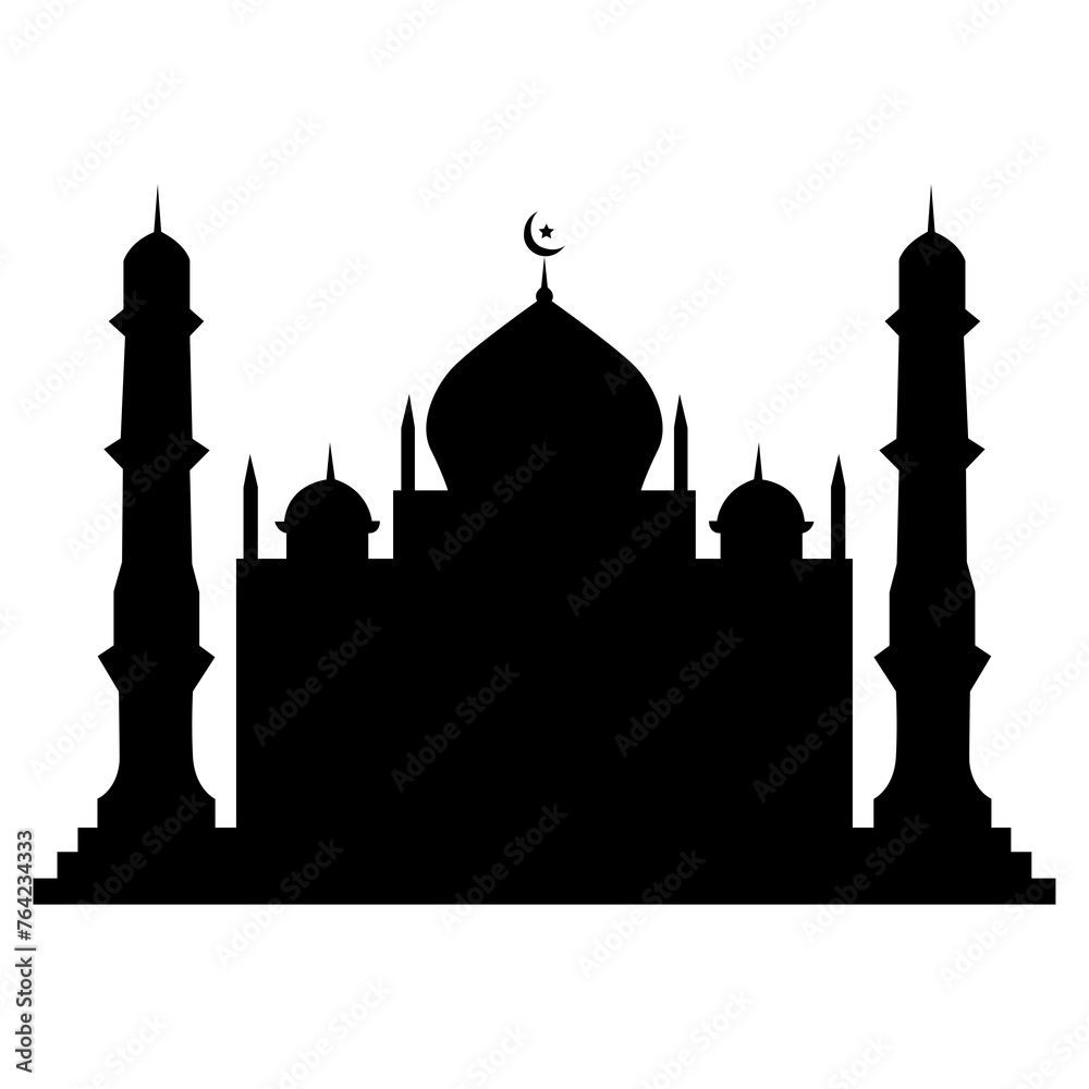 Mosque silhouette transparent background