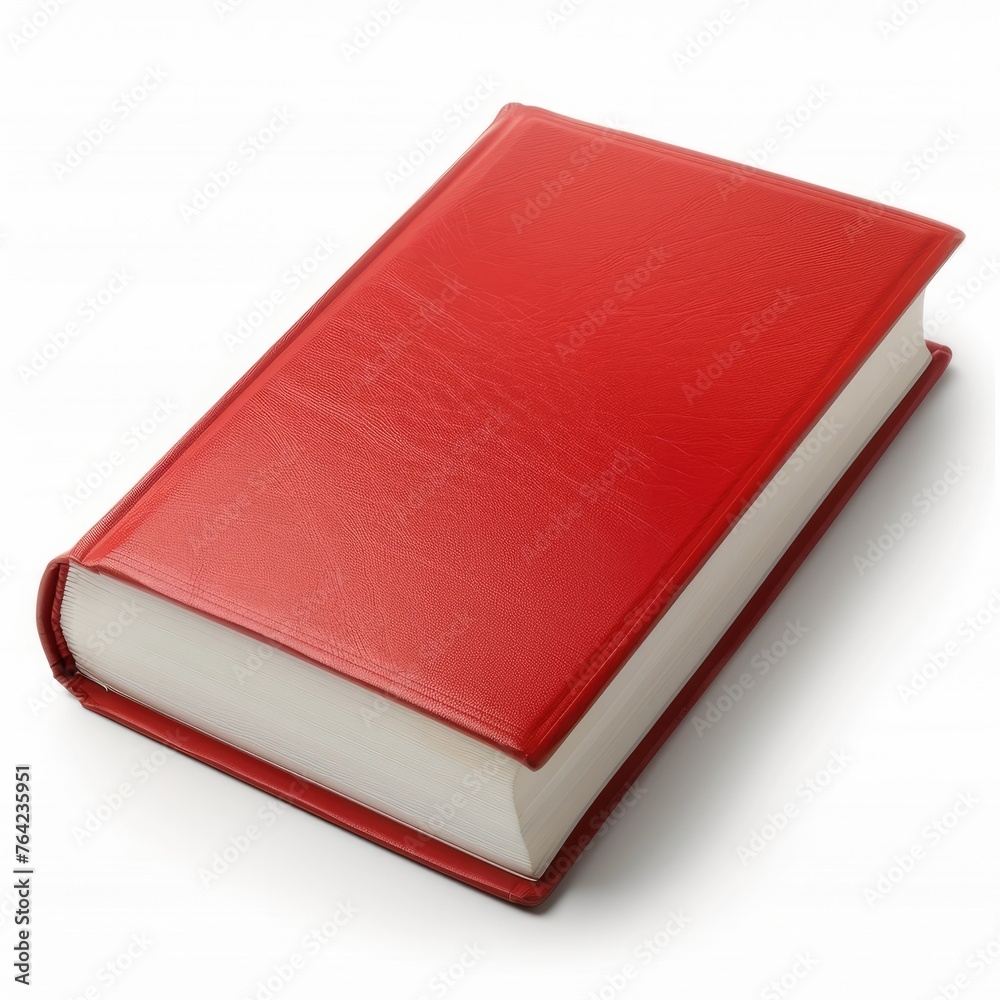 Colored book red isolated white background . Generative AI Colored book red isolated white background . Generative AI