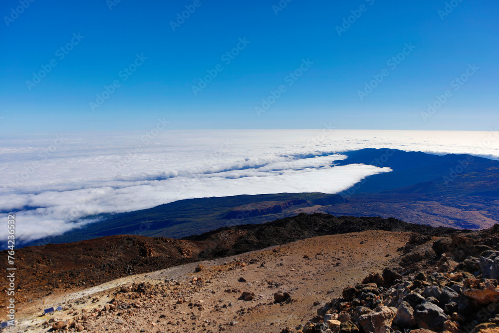 Tenerife Teide National Park on a sunny autumn day.