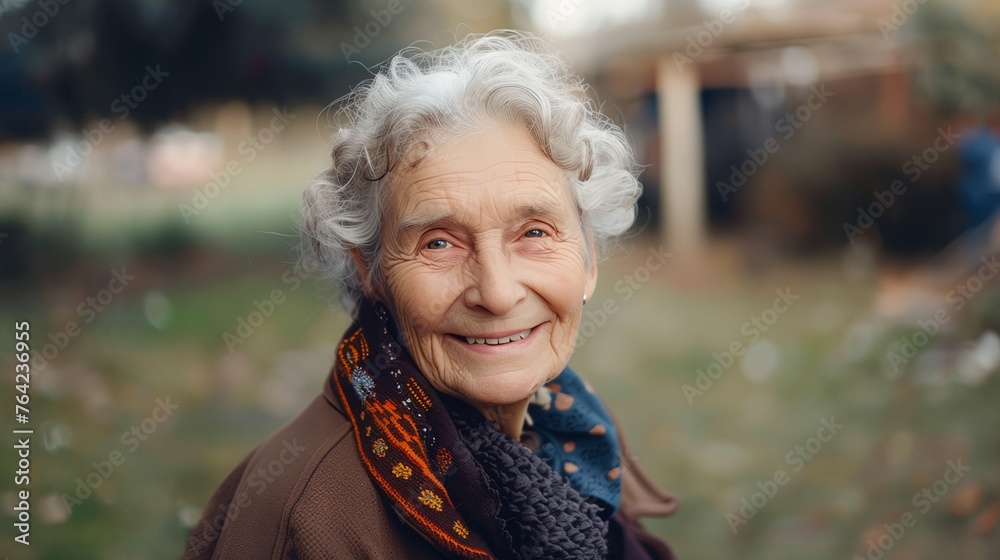 an old woman with a smile on her face an old woman with a smile on her face