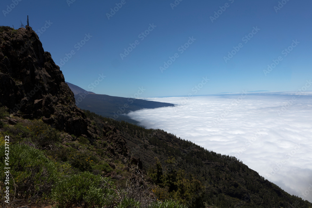 Tenerife Teide National Park on a sunny autumn day.