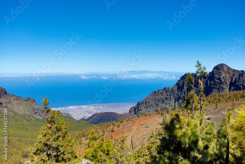 Tenerife Teide National Park on a sunny autumn day.