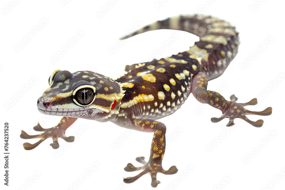 Naklejka premium Small thai gecko isolated on transparent background