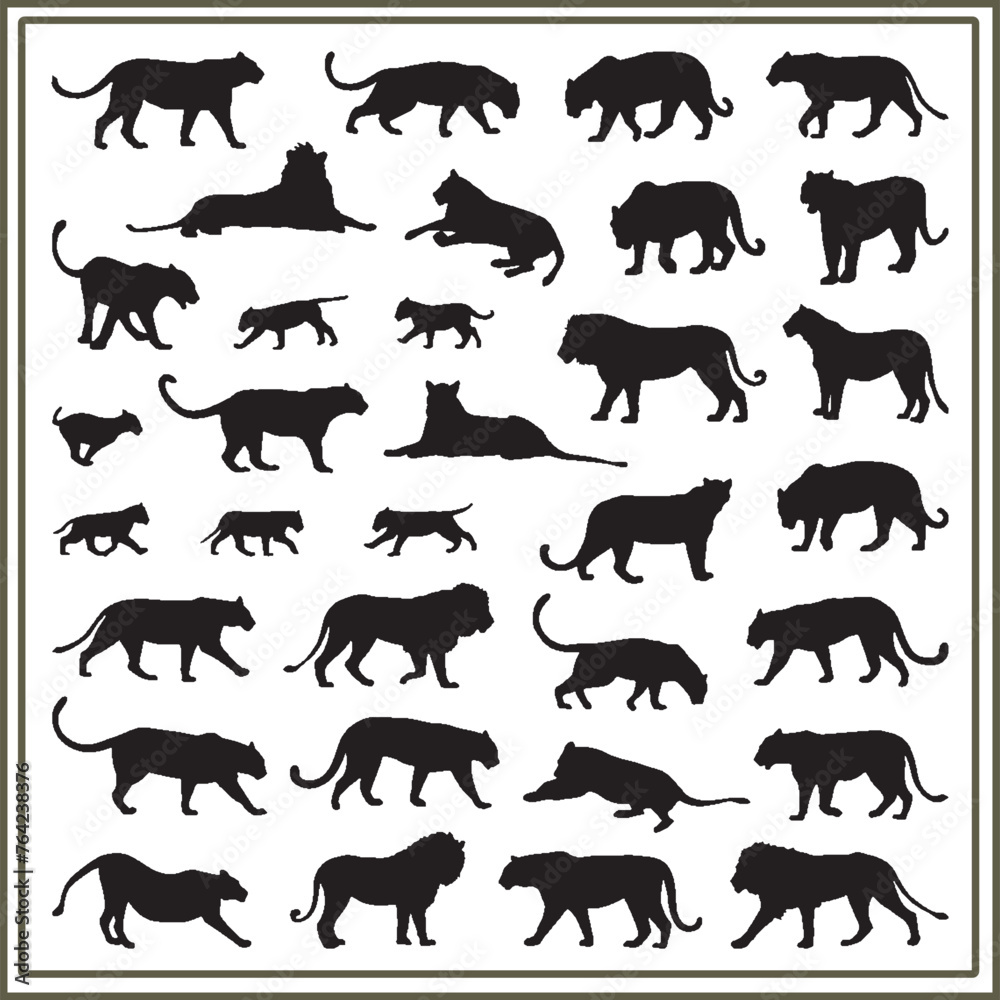 Lion silhouette , Animal silhouette Lion silhouette , Animal silhouette