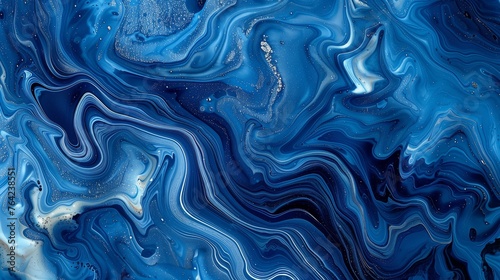 Sapphire Whorls  A High-Definition Abstract Background Illustrating the Sublime Beauty of Blue Marble Ink Textures  Flowing Like Rivers Through a Canvas of Stone.