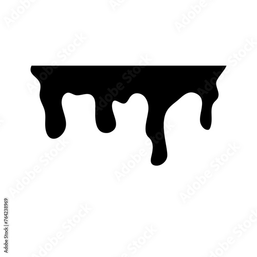 Drip paint. Drip paint silhouette. Set of dripping liquid. Vector illustration