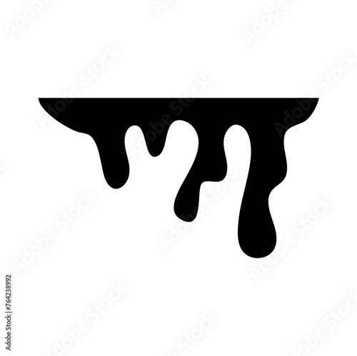 Drip paint. Drip paint silhouette. Set of dripping liquid. Vector illustration