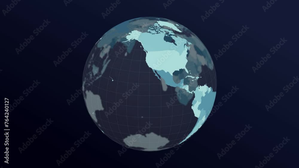 The globe with world map. Dark translucent earth planet in teal colors rotating. Second turn changes colors to red hues. 4k powerful loop animation. The globe with world map. Dark translucent earth planet in teal colors rotating. Second turn changes colors to red hues. 4k powerful loop animation.