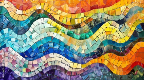 Colorful Tile Wave Painting