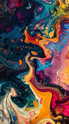 mesmerizing liquid art with swirls of bright colors