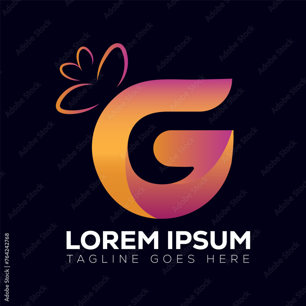 Abstract Gift brand G letter logo vector