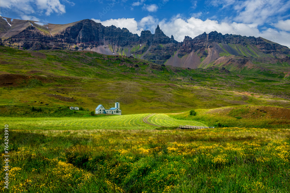Mt. Hraundrangi in Oxnadalur and Horgardalur Valleys in North Iceland