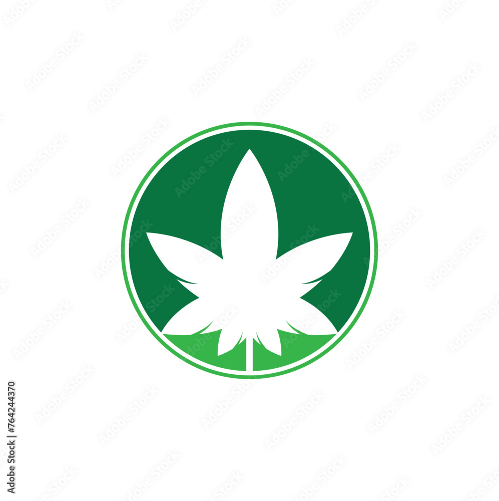 Cannabis Logo Design. cannabis leaf nature logo vector icon.