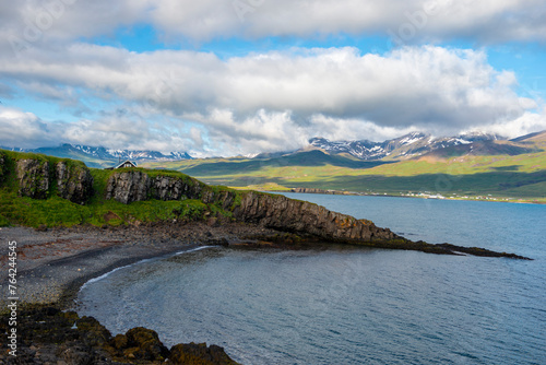 Natural landscape of Faskrudsfjordur on Iceland