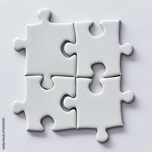 Unity in Diversity: Interlocking White Puzzle Pieces